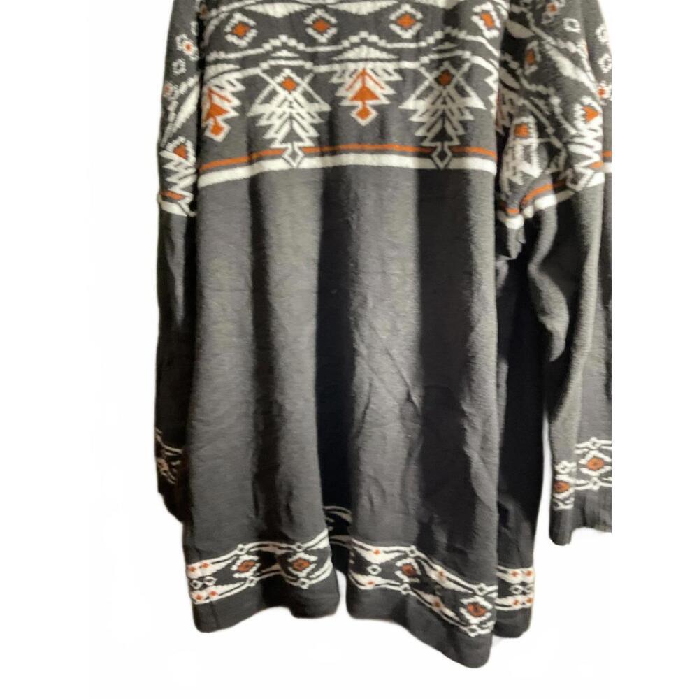 D& co Stylish Aztec Print Open Front Cardigan 1X - Picture 9 of 10